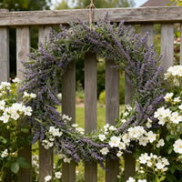 Large Lavender Flocked Wreath Door Decor