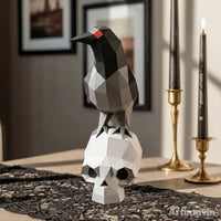 Halloween Crow and Skull DIY Papercraft Kit 3D Origami Model