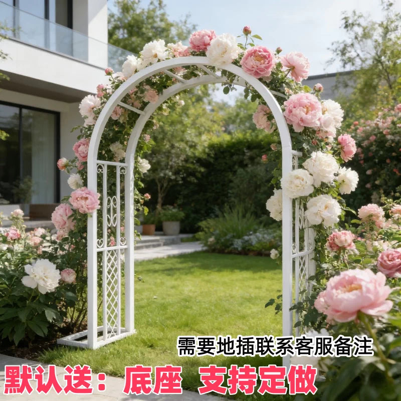 European Style Wrought Iron Archway for Climbing Plants, Roses, and Vines - Rust-Resistant Garden Arbor