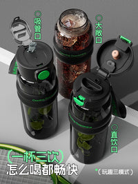 Vanow Tritan Sports Water Bottle with Straw, High-Temperature Resistant, Portable for Gym & Students