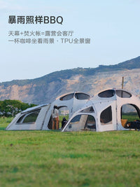 Vidalido Ridge Hexagonal Fire Pit Tent 7-Series Aluminum Pole Outdoor Camping Dome Tent