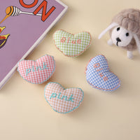Plaid Heart Cartoon Plush Animal DIY Accessory for Shoes, Hats, Clothing, Socks, Hair Accessories