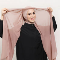 Chiffon Instant Hijab with Matching Elastic Underscarf and Magnetic Clasp