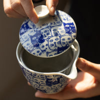 Japanese Arita Ware Cat Teapot & Teacup Set with Infuser