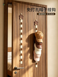 Door Back Hat Organizer Rack with Clips, No-Drill Wall Mounted Scarf and Hat Hanger for Closet