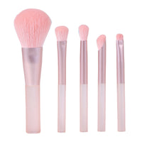 5-Piece Mini Soft Bristle Makeup Brush Set with Portable Pouch