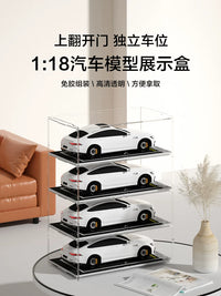 1:18 Scale Model Car Display Case with Parking Slots, Multi-Layer Transparent Storage Box for Diecast Vehicles