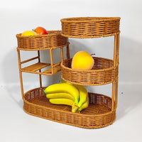 Imitation Rattan Creative Multi-layer Fruit Basket Living Room Coffee Table Dried Fruit Snack Candy Storage Display Rack Washable
