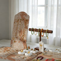 Vintage Jewelry Display Stand with Tray for Necklaces, Bracelets, Rings, and Accessories