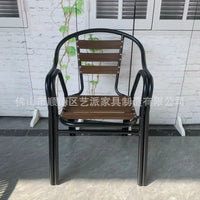 Outdoor Patio Garden Wood-Plastic Composite Dining Table and Chair Set