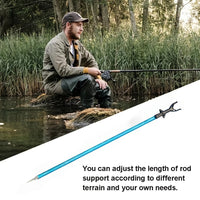 Portable Aluminum Alloy Fishing Rod Holder with Ground Insert, Adjustable Telescopic Stand for Saltwater Fishing