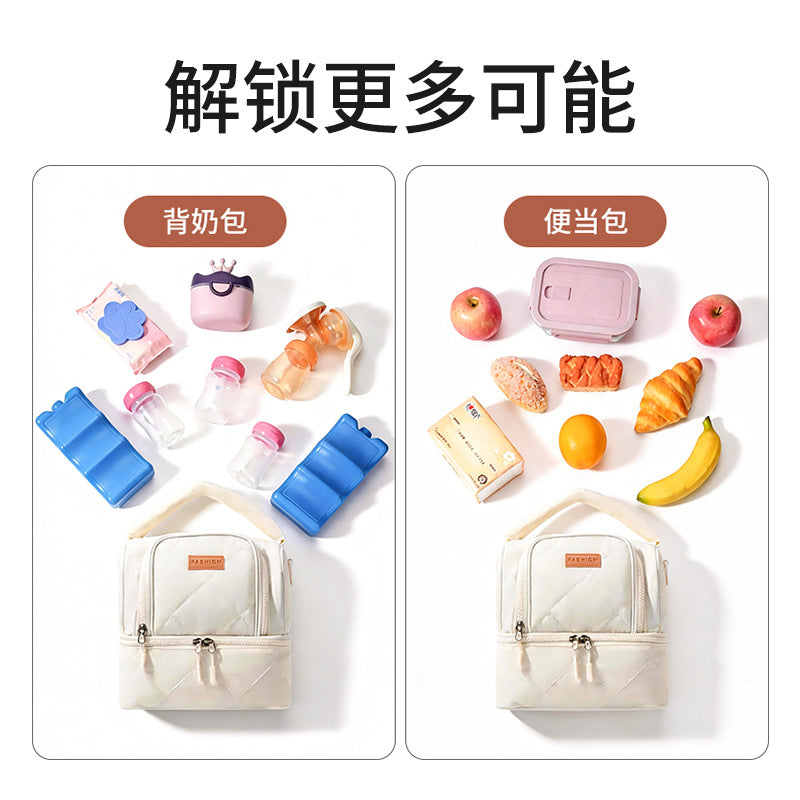 Portable Breast Milk Cooler Bag, Multi-functional Lunch Tote, High-Quality Diaper Bag for Moms