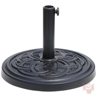 Outdoor Patio Umbrella Base, Water/Sand Filled, Resin Marble Finish, Heavy Duty Round Umbrella Stand for Deck Poolside Garden