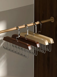 Wooden 8-Hook Hanger for Camisoles and Bras, Multi-functional Space-Saving Organizer for Home and Dorm