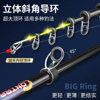 Luminous Soft-Tail Rock Fishing Rod with Large Guide Rings and Ground Insert for Long-Distance Casting
