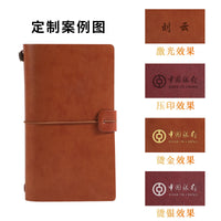 Vintage A6 Leather Journal Notebook with Strap, Loose-Leaf Diary with Blank Kraft Paper