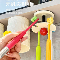 Magnetic Toothbrush Holder with Inverted Mouthwash Cups, Wall-Mounted, No-Drill Bathroom Organizer for Mirror Cabinets