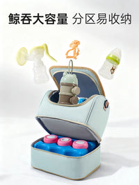 Portable Breast Milk Cooler Bag with Ice Packs - Multi-functional Diaper Bag for Pumping and Storage