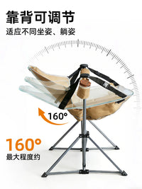 Outdoor Folding Rocking Chair with Adjustable Recline for Camping, Balcony, and Nap