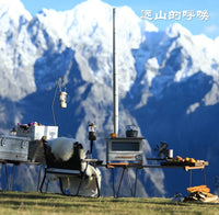 Outdoor Camping Wood Stove with Chimney for Tent Heating and Picnic Grilling