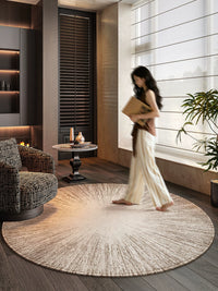 Italian Light Luxury Round Rug for Living Room Bedroom Study Office Chair Mat
