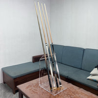 Acrylic Billiard Cue Rack Stand for 4 Cues, Transparent Tabletop Display Holder
