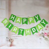 Happy Birthday Banner Gold Stamped Fishtail Garland for Party Decoration