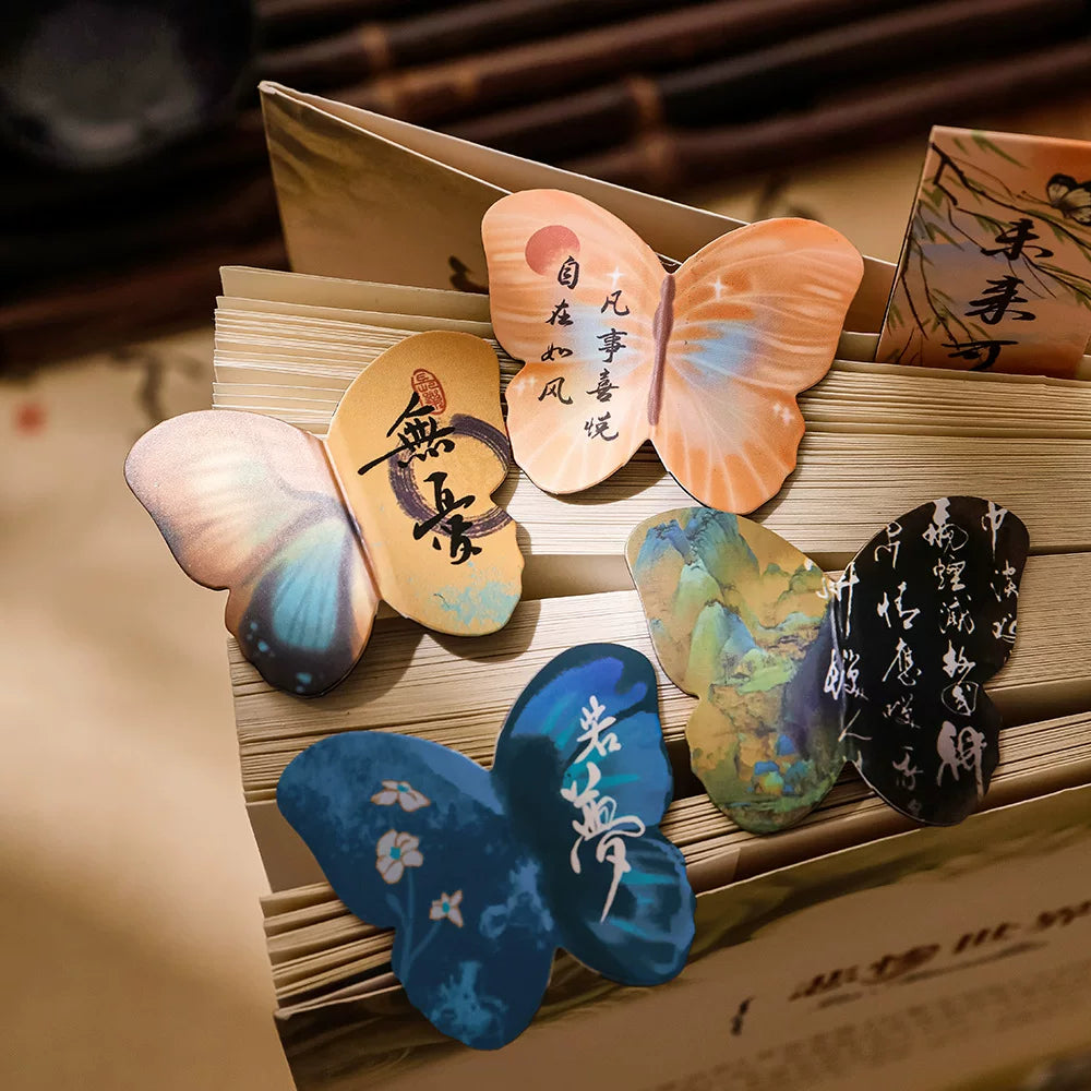 Vintage Butterfly Magnetic Bookmarks with Inspirational Sayings, 3-Pack