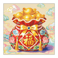 2026 New Cross Stitch Kit for Living Room Embroidery - Lucky Character and Bag Design