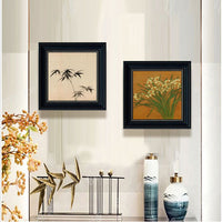 Vintage French Style Bamboo & Orchid Wall Art for Entryway, Living Room, Dining Room