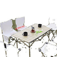Portable Aluminum Alloy Folding Camping Table and Chair Set for Outdoor Picnic BBQ