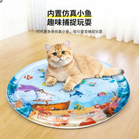 Pet Cooling Water Bed Mat for Cats and Dogs, Leak-Proof Ocean Pattern Summer Relief Pad
