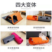 Cat Tunnel Play Mat with Scratch Pad - Multi-functional Pet Toy for All Seasons