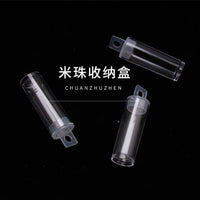 Transparent Plastic Round Tube with Hook Storage Box for Beads DIY Jewelry Accessories