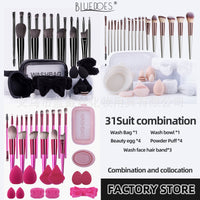 31-Piece Professional Makeup Brush Set with Portable Storage Bag and Beauty Blender