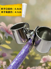 Stainless Steel Bird Feeder Cup for Cages - Parrot Food and Water Bowl