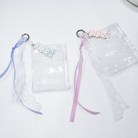 Korean Style Plaid Ribbon Keychain Charm for Bags and Cards