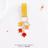 Japanese Forest Series Gradient Maple Leaf Keychain for Bags and Car Keys, Couple/Friend Gift