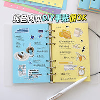 A6 Macaron 5-Color Blank Planner Refill Pages for Various A6 Binders