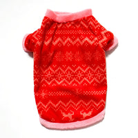 Christmas Pet Fleece Sweatshirt with White Fur Trim for Dogs
