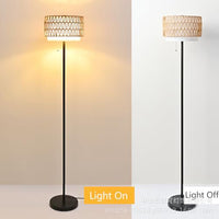 Handwoven Bohemian Floor Lamp for Living Room Decor