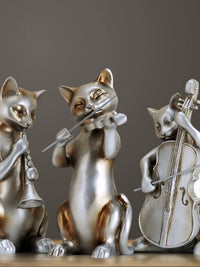 Creative Cute Cat Figurine Resin American Country Style Home Decor Luxury Band Crafts Ornaments