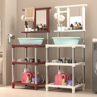 Thickened Stainless Steel Washbasin Stand with Mirror for Bathroom and Rural Homes