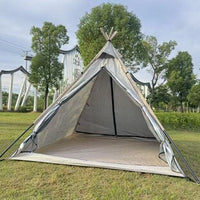 Outdoor Camping Indian Pyramid Tent Waterproof Windproof Double-Layer Quick Setup Portable Sun Shelter