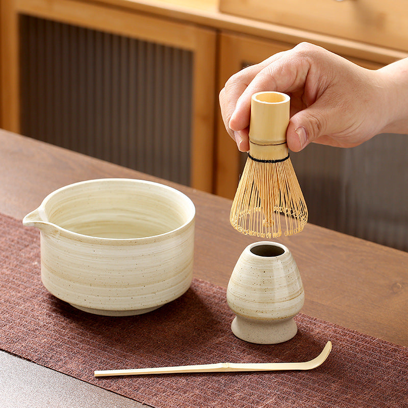 Japanese Ceramic Matcha Bowl and Whisk Holder Set for Tea Ceremony