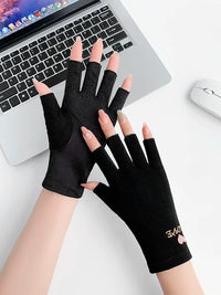 Women's UV Protection Half-Finger Gloves for Driving, Cycling, and Nail Care