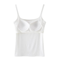 Women's Seamless Padded Camisole with Built-in Bra, Backless Tank Top
