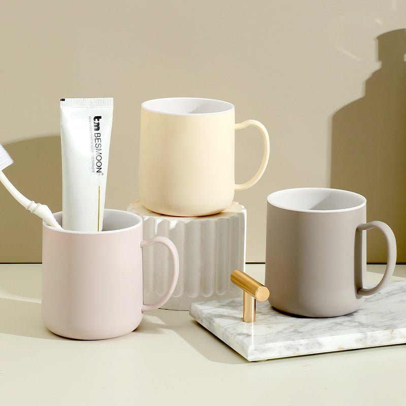 Nordic Style Mouthwash Cup Morandi Solid Color Toothbrush Holder for Home Dorm