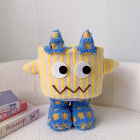 Cute Cartoon Lambswool Cotton Rope Storage Basket for Desktop and Living Room