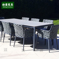 Outdoor Rattan Wicker Patio Furniture Set with Table and Chairs for Garden Balcony